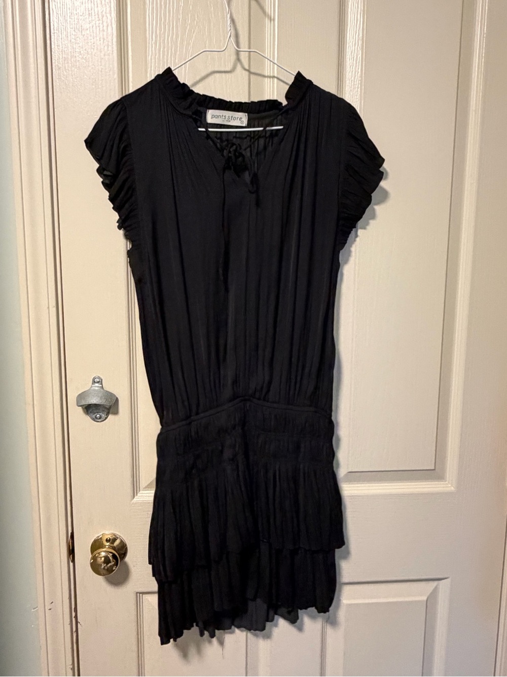LBD. Black Ruffle-Tier Mini Dress.